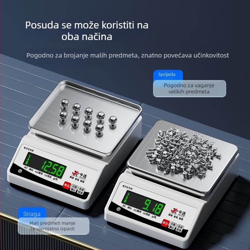 Elektronička vaga s točnošću 0,01 g, kapacitet 5 kg, za mjerenje zlatnih nakita, gram vaga za komercijalnu uporabu