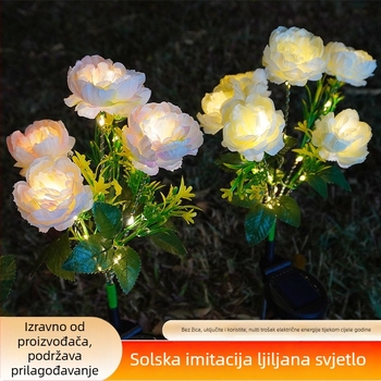 Solarna lanterna s božurom za vrt, LED IP65 vodootporna, induktivni prekidač, 1W, trajanje 6–12 sati