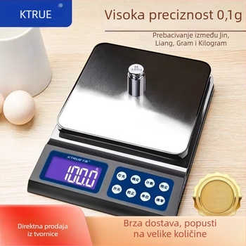Visoko precizna digitalna vaga za kućnu upotrebu, kompaktna kuhinjska vaga za pečenje, precizno mjerenje biljaka, kave i hrane u gramima