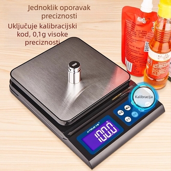 Visoko precizna digitalna vaga za kućnu upotrebu, kompaktna kuhinjska vaga za pečenje, precizno mjerenje biljaka, kave i hrane u gramima