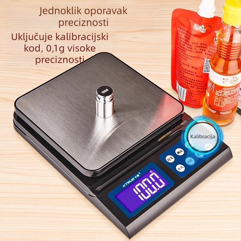 Visoko precizna digitalna vaga za kućnu upotrebu, kompaktna kuhinjska vaga za pečenje, precizno mjerenje biljaka, kave i hrane u gramima