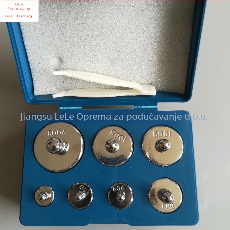 Učna vaga s posudom i težinama 100 g, 200 g, 500 g, 1000 g