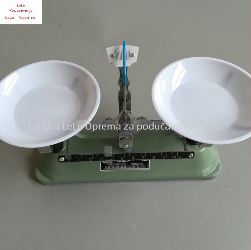 Učna vaga s posudom i težinama 100 g, 200 g, 500 g, 1000 g