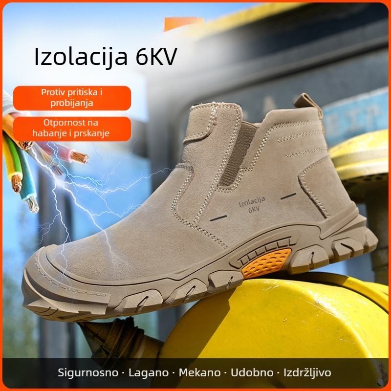 Visoke sigurnosne radne cipele s toplom fleece iznutkom za zimu | čelična kapica, protiv udaraca, protiv probijanja, protiv opeklina, bez vezivanja
