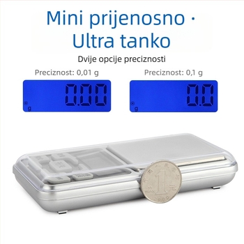 Precizna elektronička vaga s rezolucijom 0,01 g – mini džepna vaga za čaj i nakit