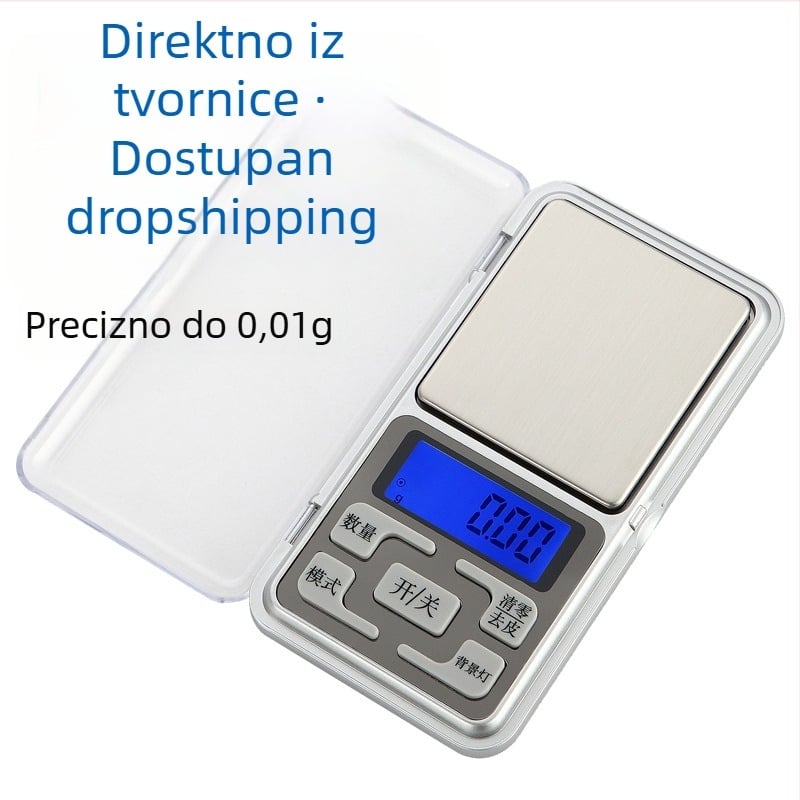 Precizna elektronička vaga s rezolucijom 0,01 g – mini džepna vaga za čaj i nakit