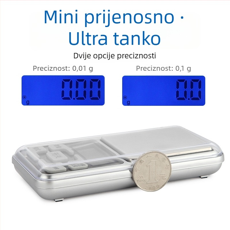 Precizna elektronička vaga s rezolucijom 0,01 g – mini džepna vaga za čaj i nakit