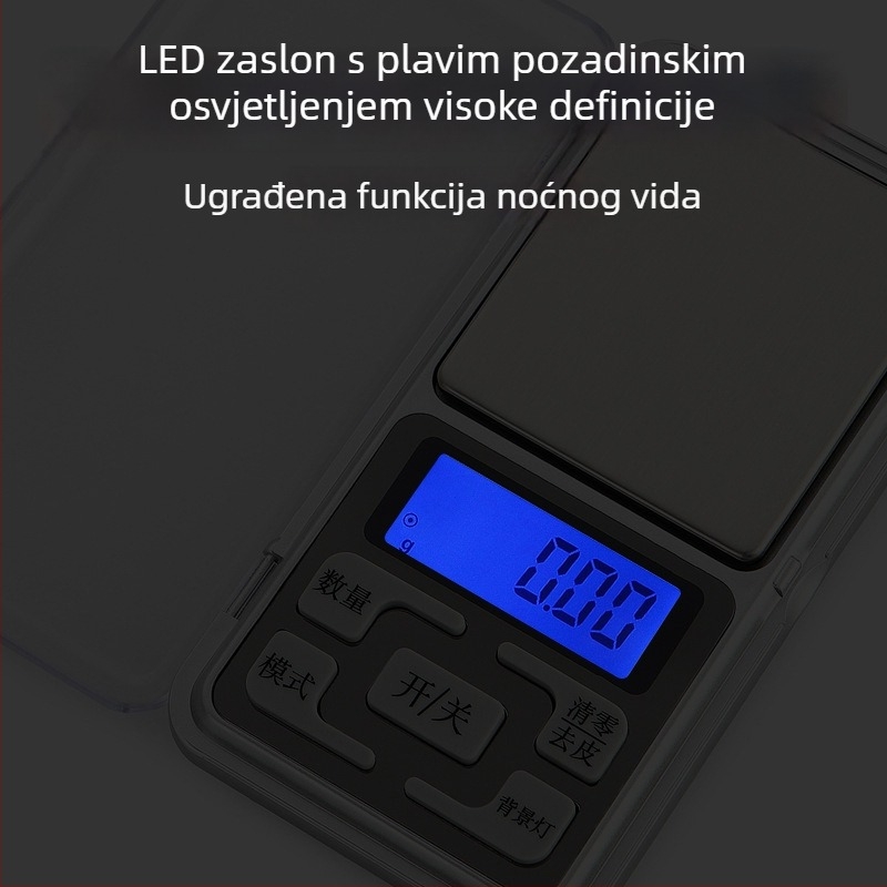 Precizna elektronička vaga s rezolucijom 0,01 g – mini džepna vaga za čaj i nakit