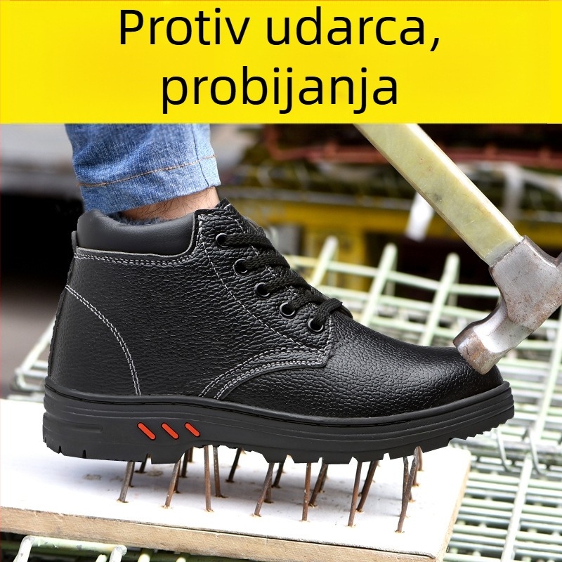 Visoke cipele za sigurnost s fleec navlakom i čeličnim prstom — otporne na probijanje i udarce