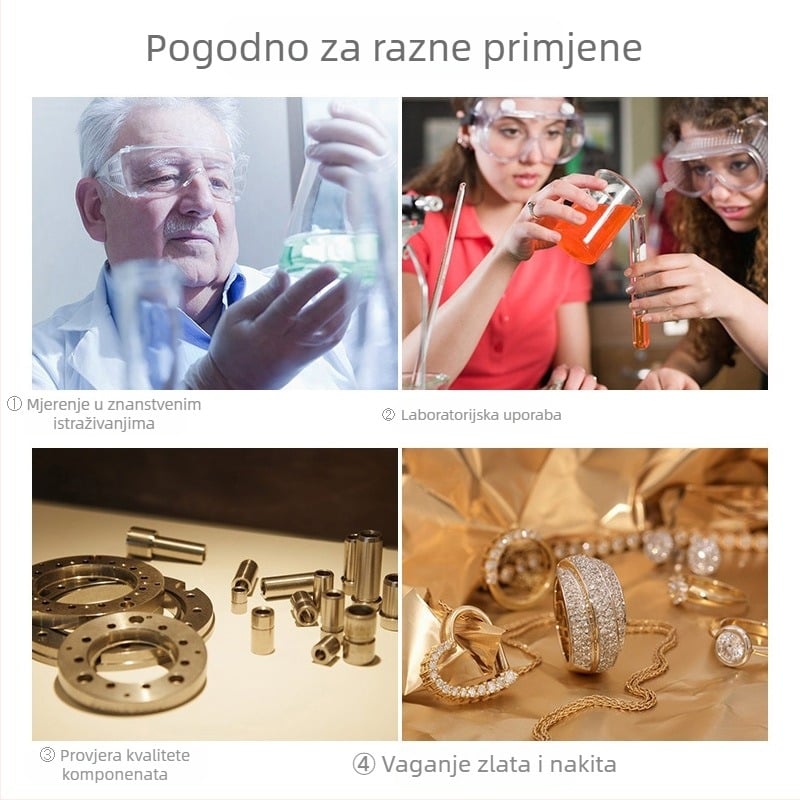 Visokoprecizna elektronička analitička vaga 0.001 g – laboratorijska vaga za nakit i medicinske materijale