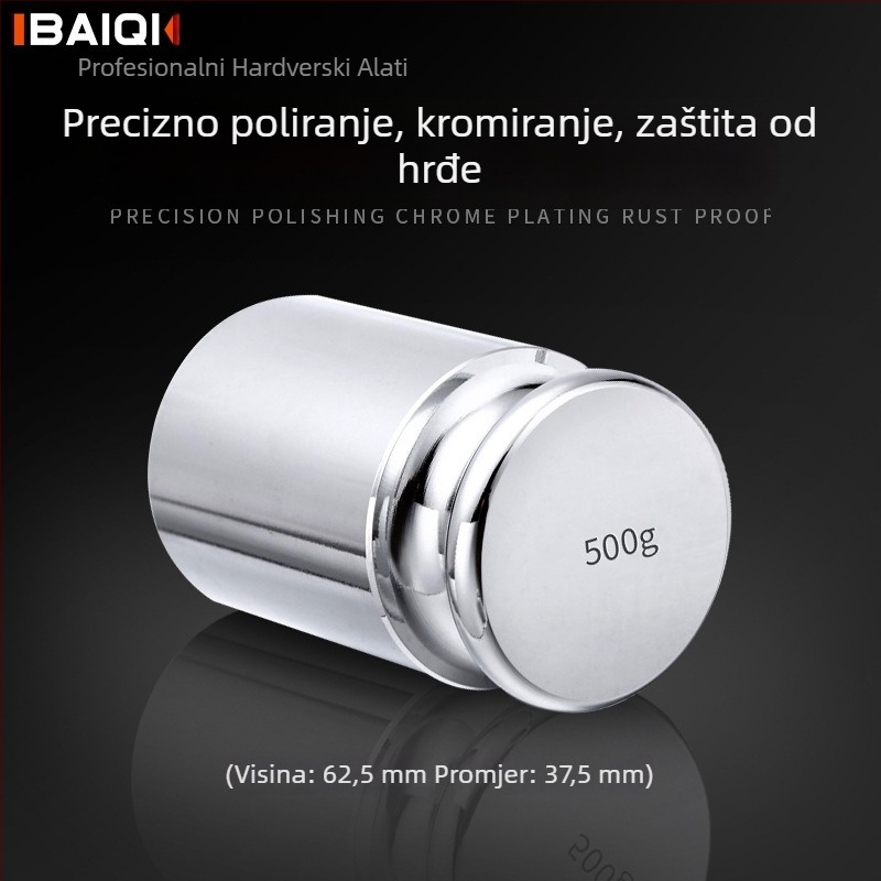 Baiqi M1 Standardni skup kalibracijskih masa, 0,5 kg, blokovi od nehrđajućeg čelika za analitičke vage