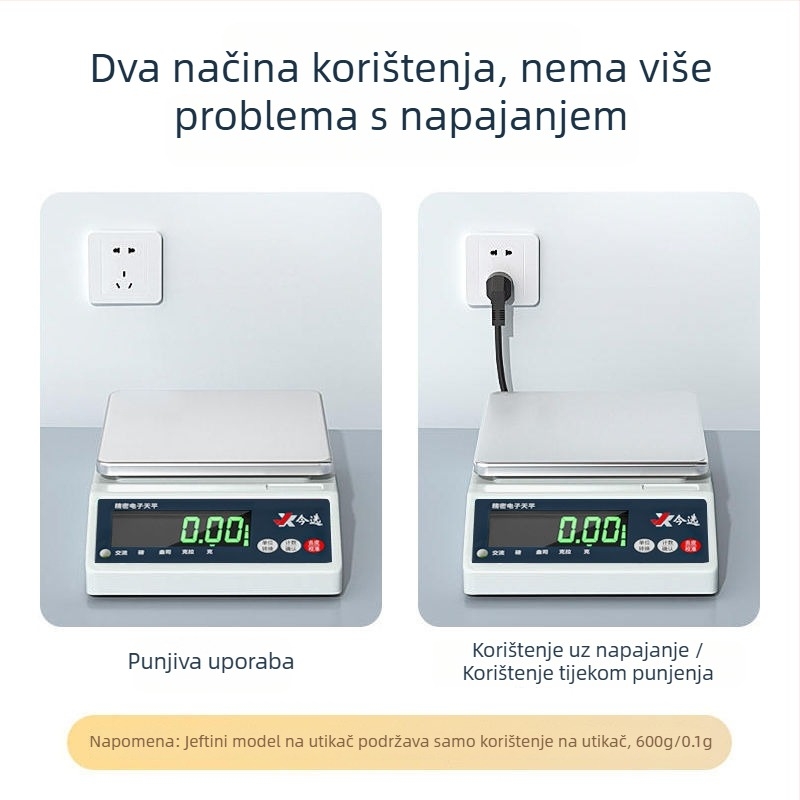 TB001 Elektronička laboratorijska vaga, preciznost 0.001 g, očitanje 0.01 g, kapacitet 10 kg, za laboratorije i zlatni nakit