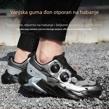Muške radne cipele za zaštitu s čeličnim prstom, otporne na probijanje i udarce, TPU ploča + čelična mreža, niski gornji dio, mekana podloga.