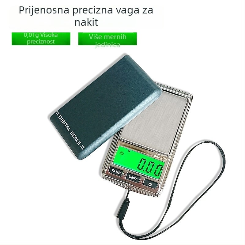 DS-22 Visokoprecizna elektronička vaga za nakit, raspon mjere 200 g/0.01 g, napajanje 1×2032 baterija