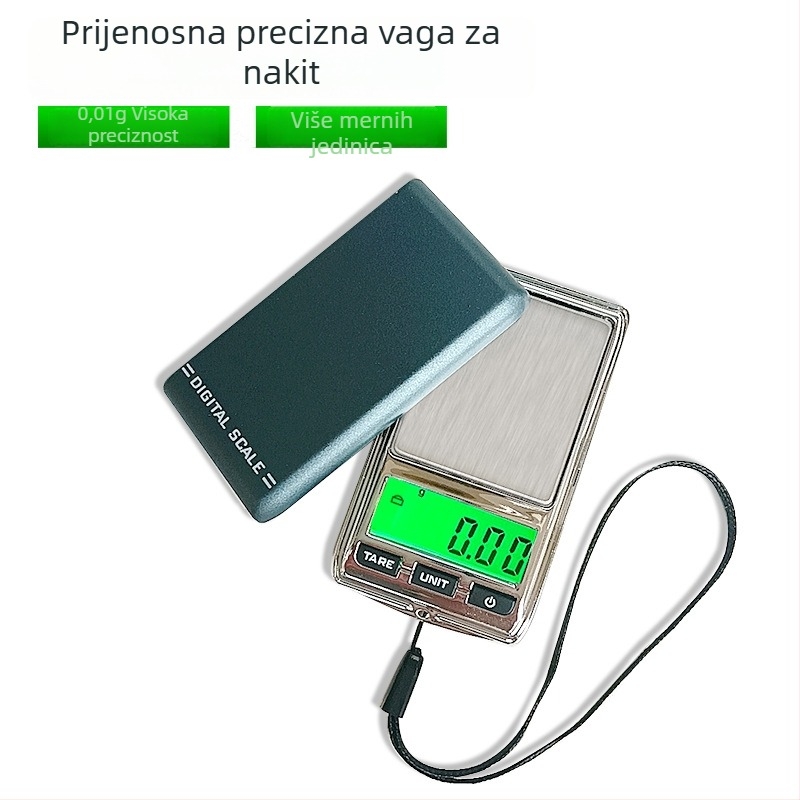 DS-22 Visokoprecizna elektronička vaga za nakit, raspon mjere 200 g/0.01 g, napajanje 1×2032 baterija