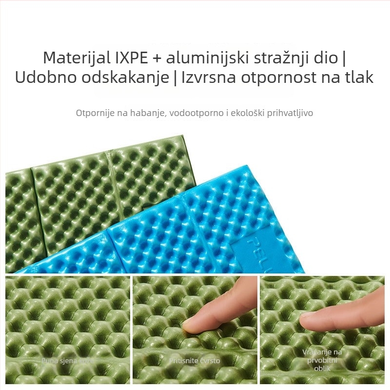 Egg Nest Sklopiva vodootporna podloga za kampiranje, IXPE + aluminijska folija, težina oko 50 g, za jedno lice, sklopiva