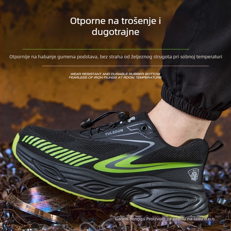 Sigurne cipele s čeličnim vrhom, otporne na udarce i probijanje, slip-on, niski gornji dio, mrežasti vrh