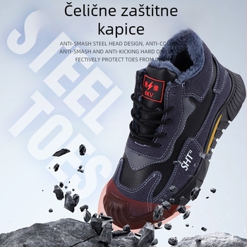 Zimske muške cipele sigurnosti s čeličnim vrhom, otporne na habanje, protiv probijanja, protuklizne, suede, niski model