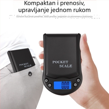 Prijenosna precizna elektronička vaga za nakit, džepna vaga, mini elektronička vaga s rezolucijom 0,01 g i korakom 0,1 g