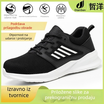 Muške sigurnosne cipele – otporne na probijanje, otporne na udarce, prozračni mrežasti gornji dio, lagane, otporne na habanje