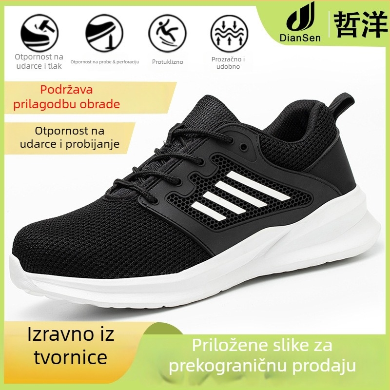 Muške sigurnosne cipele – otporne na probijanje, otporne na udarce, prozračni mrežasti gornji dio, lagane, otporne na habanje