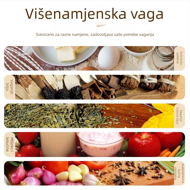 CHANGXIE 518A Digitalna kuhinjska vaga, raspon 1 g–15 kg, visoka preciznost elektronička vaga