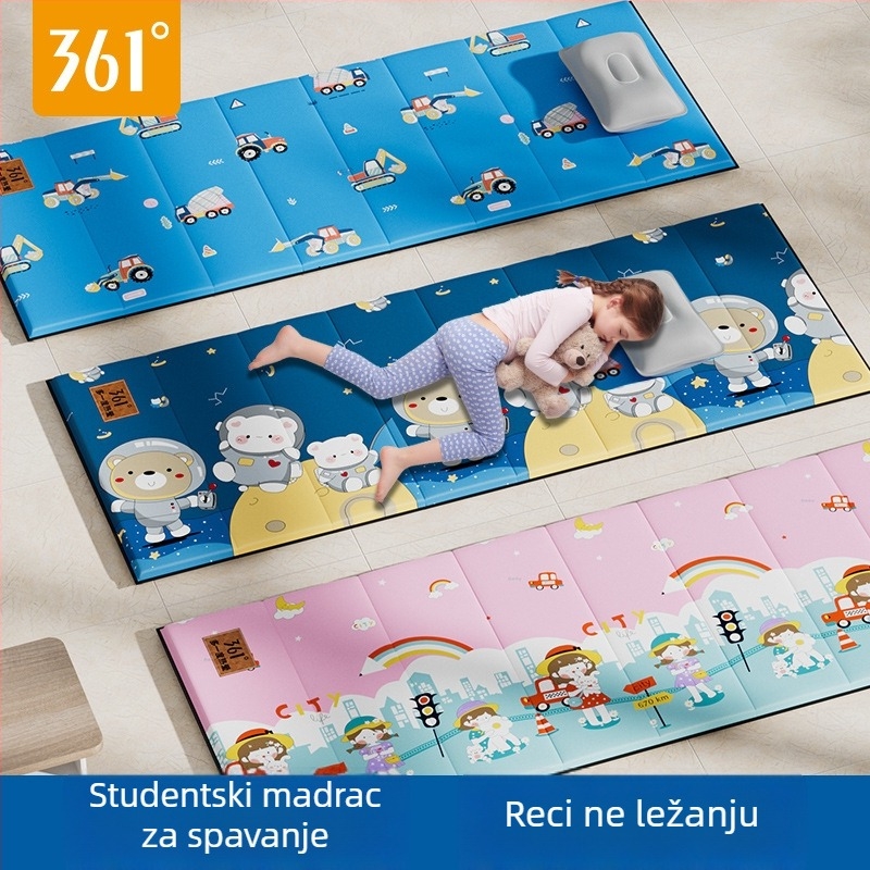 361° Dječji prostir za dremanje u školi, sklopivi, otporan na vlagu i hlađenje, podna prostirka; Težina približno 0,5 kg; Materijali: čisto pamuk, biserni pamuk, srebrno premazano Oxford platno