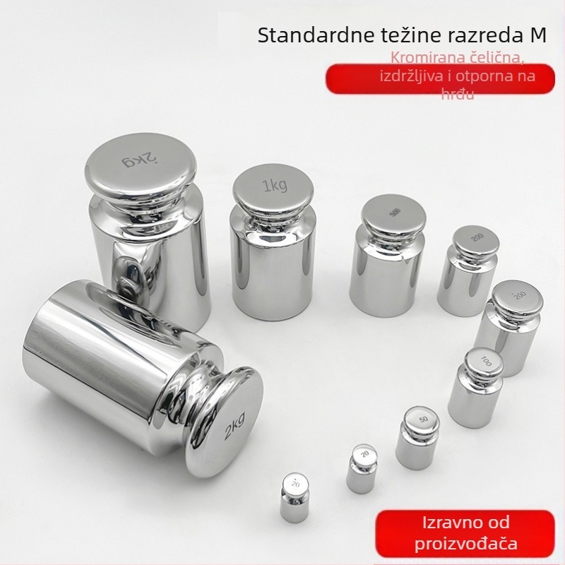 Kalibracijske težine, čelične, kromirane, klasa M1, Longbei model M1