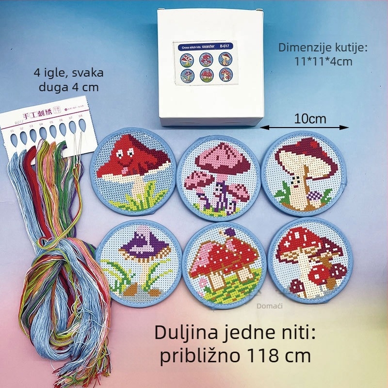 Novi set križnog šivanja za podmetač čaše – DIY za početnike i učenike