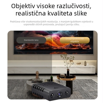 XD kvadratna HD pametna kamera s cikličnim snimanjem, bežični Wi‑Fi i daljinsko praćenje putem mobilne aplikacije