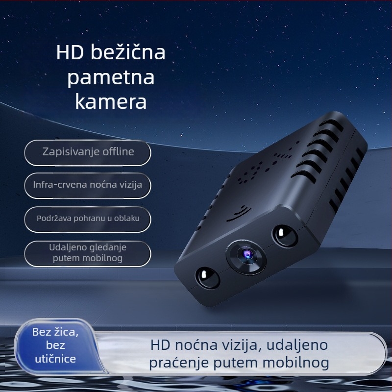 XD kvadratna HD pametna kamera s cikličnim snimanjem, bežični Wi‑Fi i daljinsko praćenje putem mobilne aplikacije