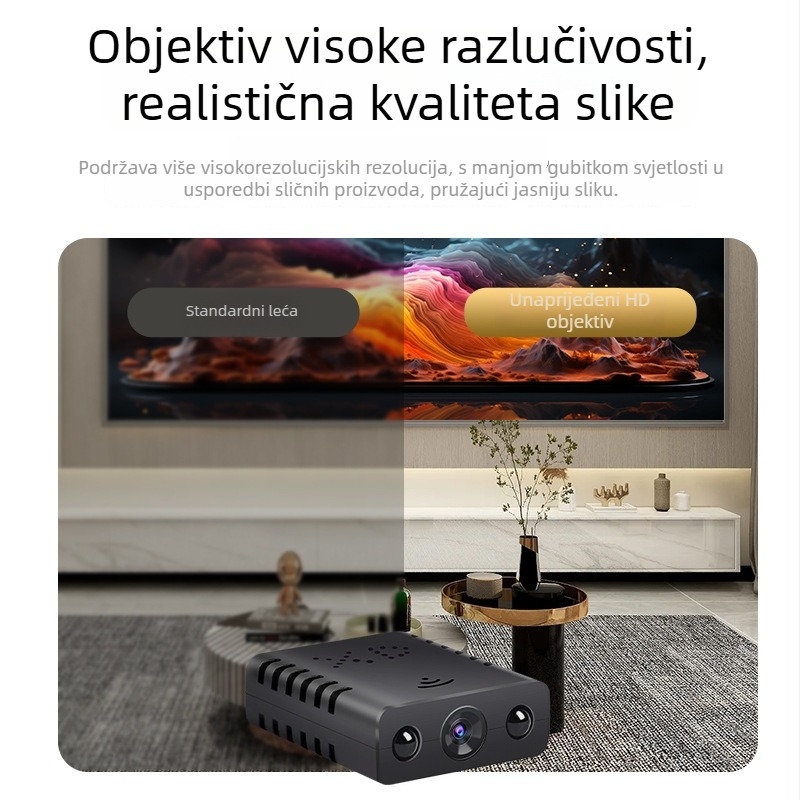XD kvadratna HD pametna kamera s cikličnim snimanjem, bežični Wi‑Fi i daljinsko praćenje putem mobilne aplikacije