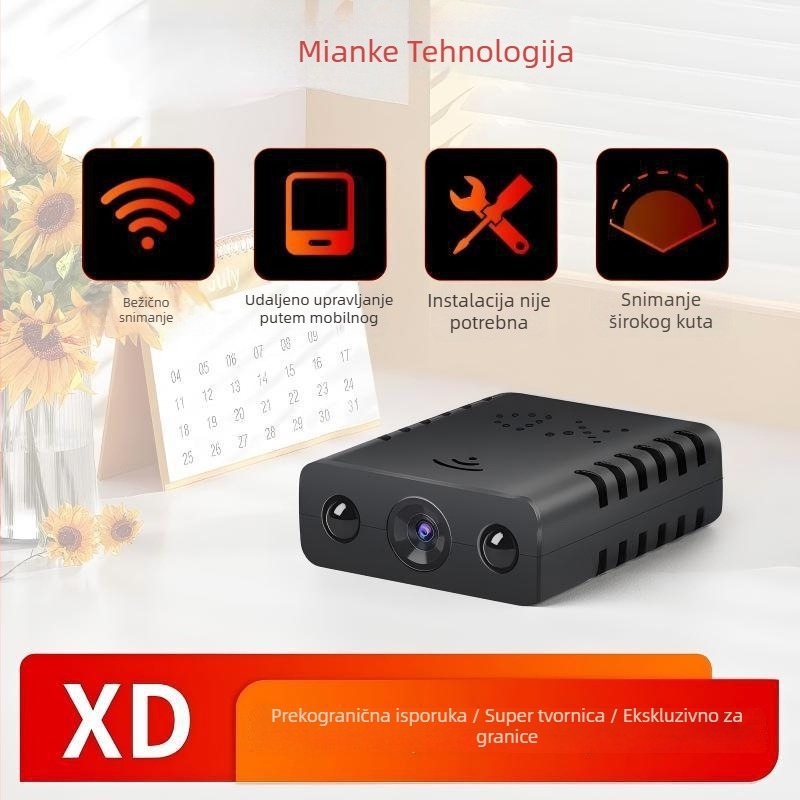 XD kvadratna HD pametna kamera s cikličnim snimanjem, bežični Wi‑Fi i daljinsko praćenje putem mobilne aplikacije