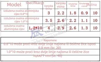 Han Zhoufang Veliki set: dugačke ovalne aluminijske cijevi s aluminijskim klipseima i kućištima za morski ribolov – pribor za udice i najlon