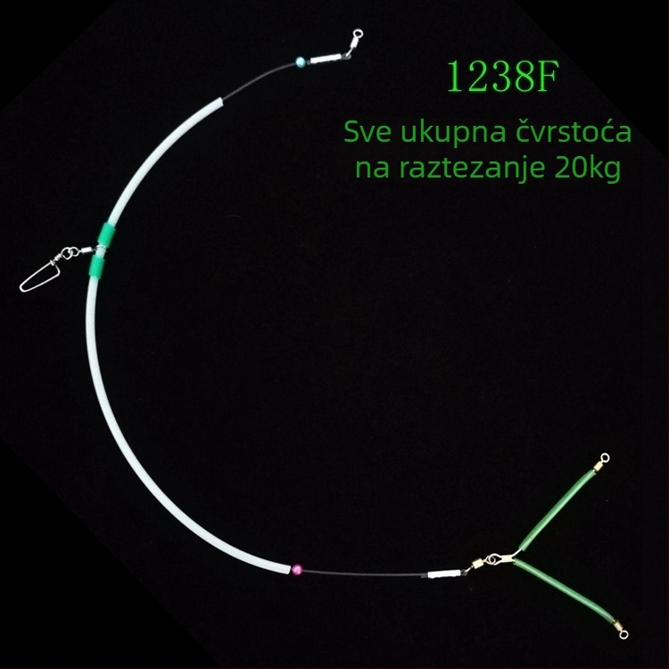 Ribolovni rig line splitter – jednostavan razdjelnik linija za morski ribolov s broda, osvijetljeni noćni dodatak; Materijal: najlon i bakar; Podrijetlo: Kina; Licencirana privatna marka