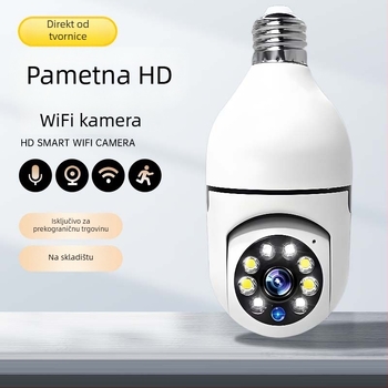 E27 bulb kamera za unutarnju WiFi mrežu, 3.6mm objektiv, podrška microSD do 256GB, 1 kanal, noćno vidno s detekcijom alarma