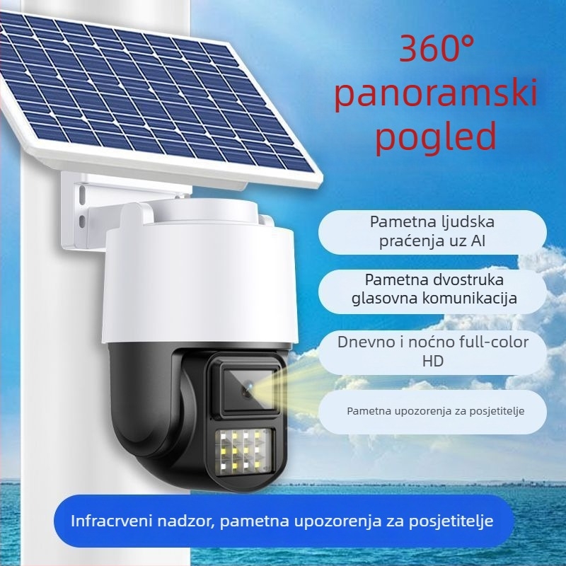 AOV Kameru na solarnu energiju, 360° pokrivenost, dan/noć, cijeli dan video, izuzetno duga pripravnost