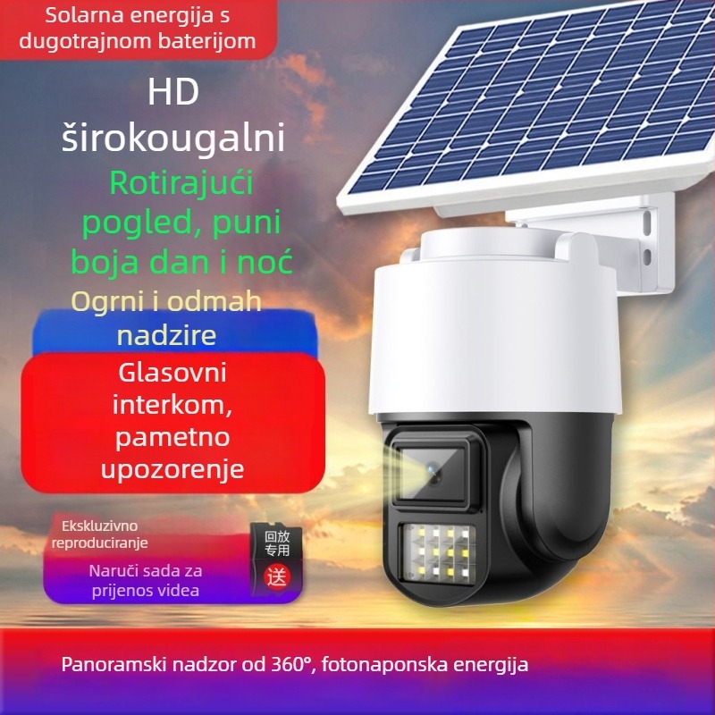 AOV Kameru na solarnu energiju, 360° pokrivenost, dan/noć, cijeli dan video, izuzetno duga pripravnost