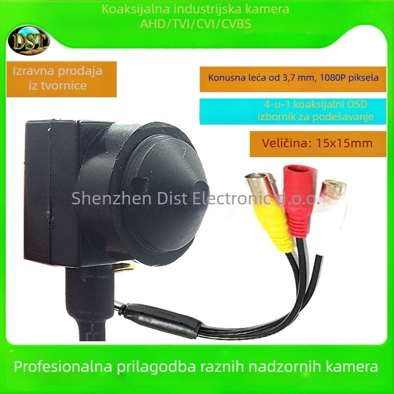 DST-AHD15EXP1 obična kamera, objektiv 3,7 mm, 2000 TVL rezolucija, minimalno osvjetljenje 0,01 lx, IR domet 2 m