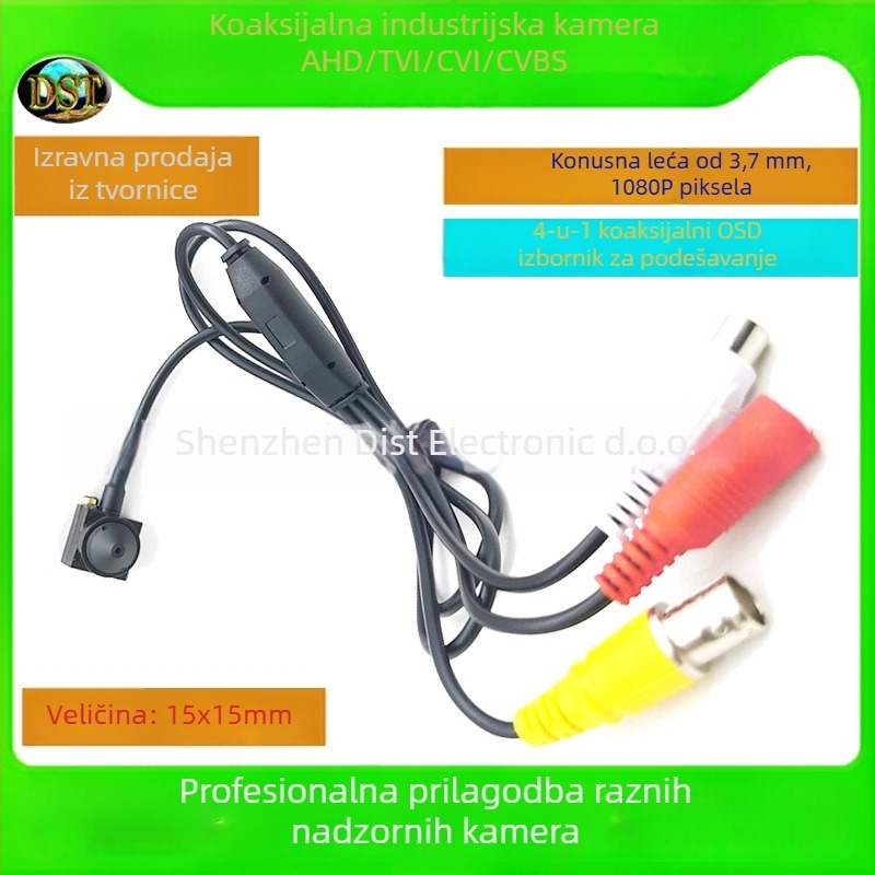 DST-AHD15EXP1 obična kamera, objektiv 3,7 mm, 2000 TVL rezolucija, minimalno osvjetljenje 0,01 lx, IR domet 2 m