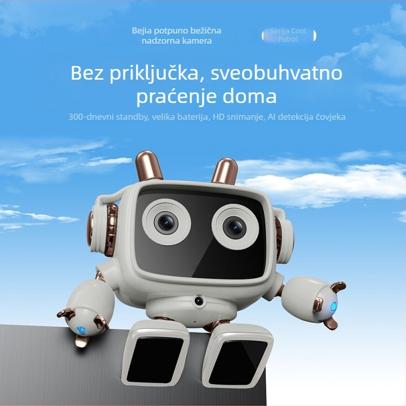 AI WiFi kamera za nadzor (1080p, 3.6 mm objektiv, noćno videnje, ugrađeni mikrofon, alarm protiv krađe)