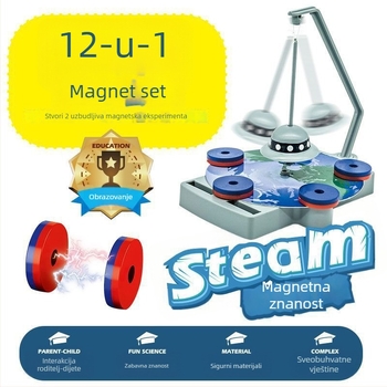 Youbei Fizičko-odgojna igračka: vlak s magnetskim podizanjem i elektromagnetnom indukcijom, plastična konstrukcija, u bočnom kutiji, za uzrast 7–14 godina