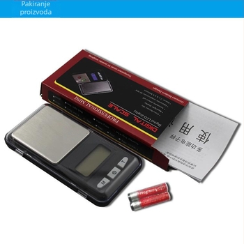 Mini vaga za nakit 0,01 g, elektronička džepna vaga za karat, kapacitet 500 g