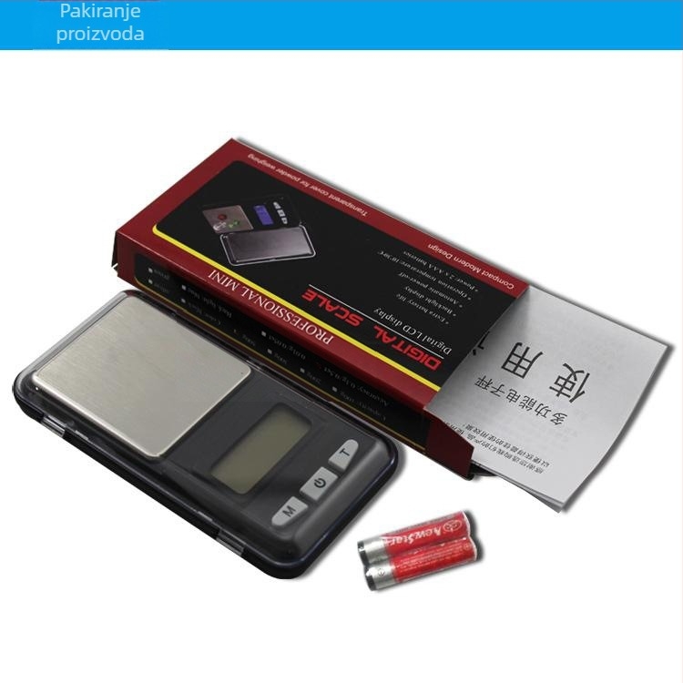 Mini vaga za nakit 0,01 g, elektronička džepna vaga za karat, kapacitet 500 g