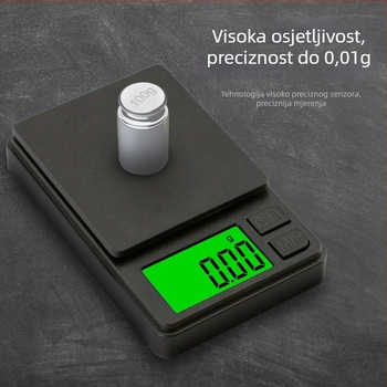 Novi model: džepna vaga sa zelenim podsvjetljenim zaslonom, raspon 0,05–1000 g, za nakit, preciznost 0,01 ct, kompaktna ručna elektronička vaga