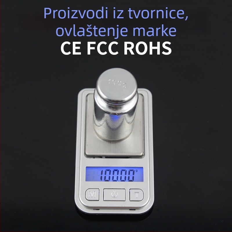 Točna mini elektronička vaga za nakit, džepna vaga, mala kućna vaga, visoka preciznost