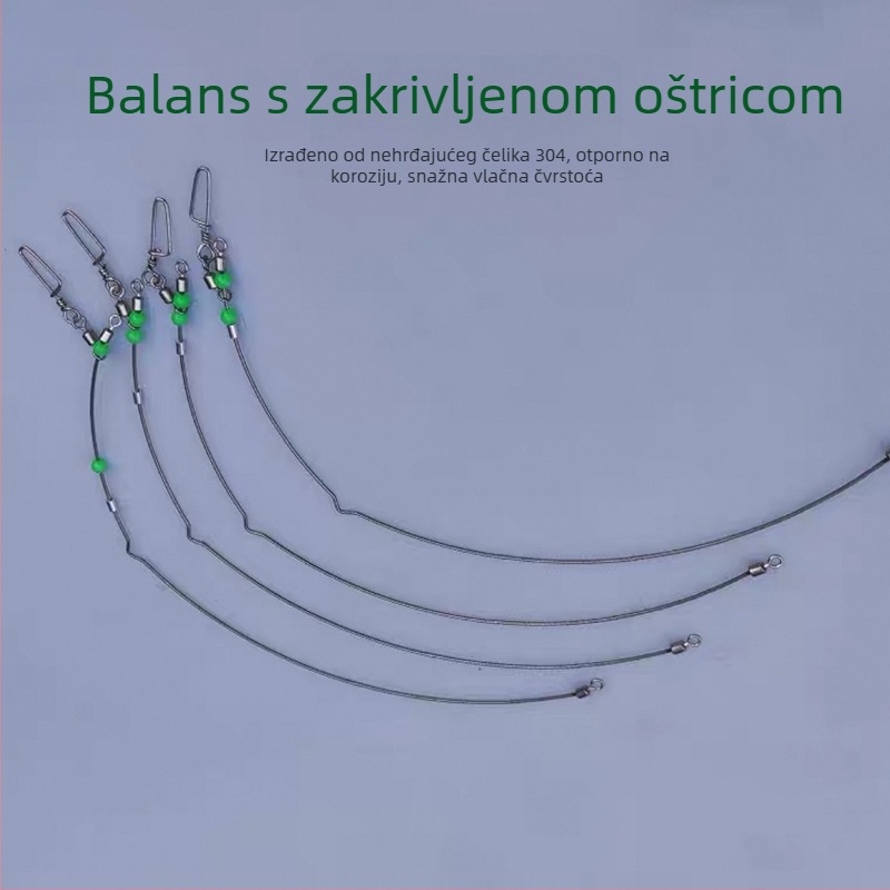 Nerđajući čelik za morski ribolov s zakrivljenom oštricom i ravnotežom, za obalni i offshore ribolov s brodom, zaštita od zaplitanja, držač za odvojene udice