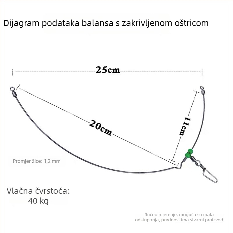 Nerđajući čelik za morski ribolov s zakrivljenom oštricom i ravnotežom, za obalni i offshore ribolov s brodom, zaštita od zaplitanja, držač za odvojene udice