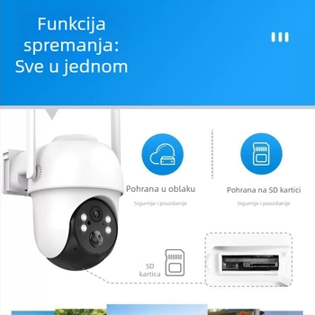 WiFi cloud kamera, solarno napajanje, 4MP, noćni vid, daljni pristup putem mobitela, detekcija pokreta na otvorenom
