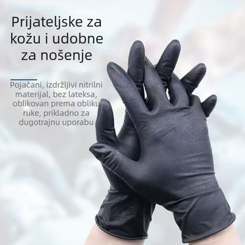 E800 nitril rukavice za zaštitu, debele, dijamantni uzorak, vodootporne i otporne na ulje, jednokratne, 50 kom u kutiji